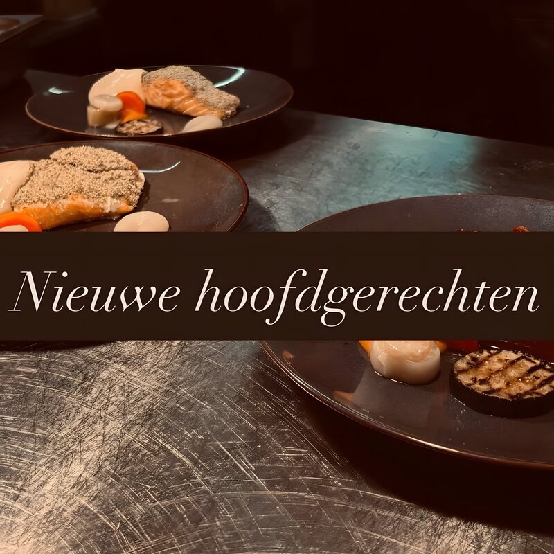 Twee borden met nieuwe hoofdgerechten in warm avondlicht