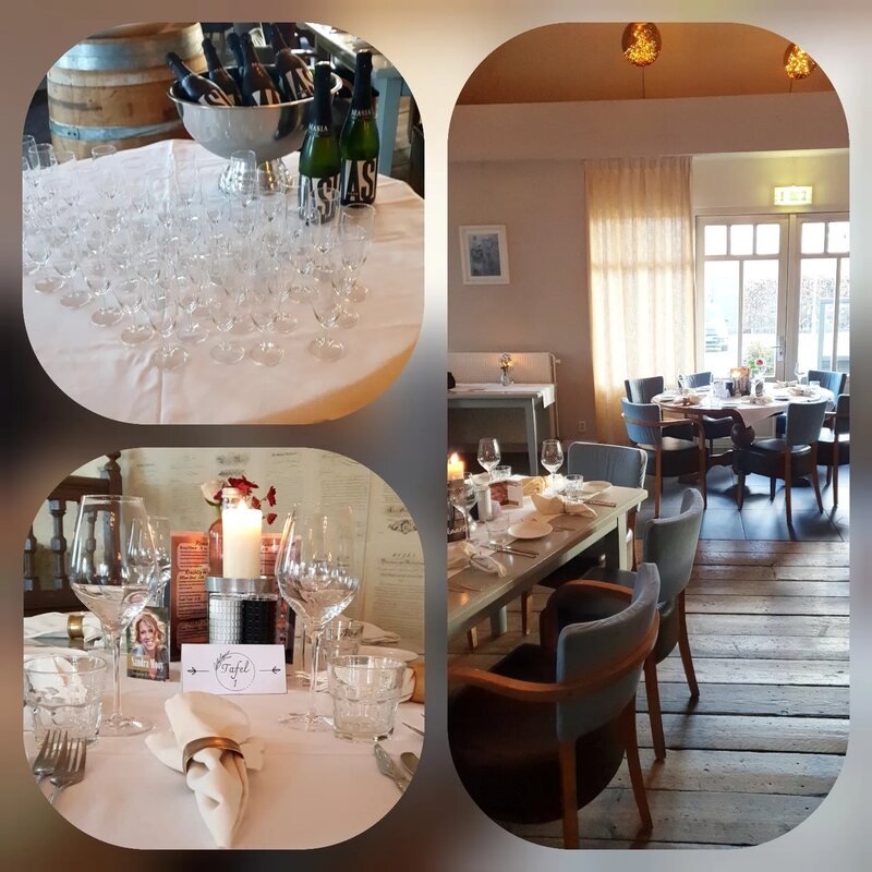 Gedekte tafels in het restaurant van Kookerij Brammetje